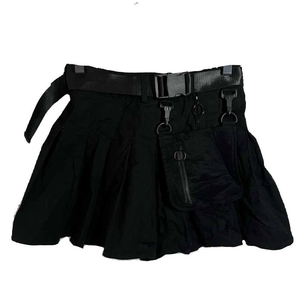 Black Grunge Skirt with Pouch and Clip size S